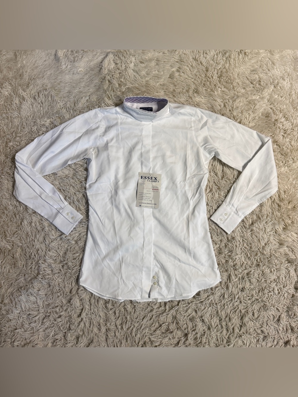 New Child’s Size 16 White Essex Classics Long Sleeve Horseback Riding Show Shirt